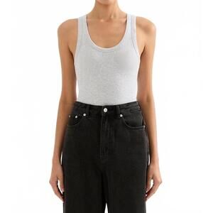 NEW NUDE LUCY organic rib singlet in gray